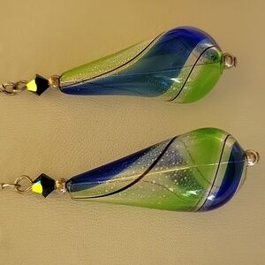Blown Glass 925 Drop Earrings